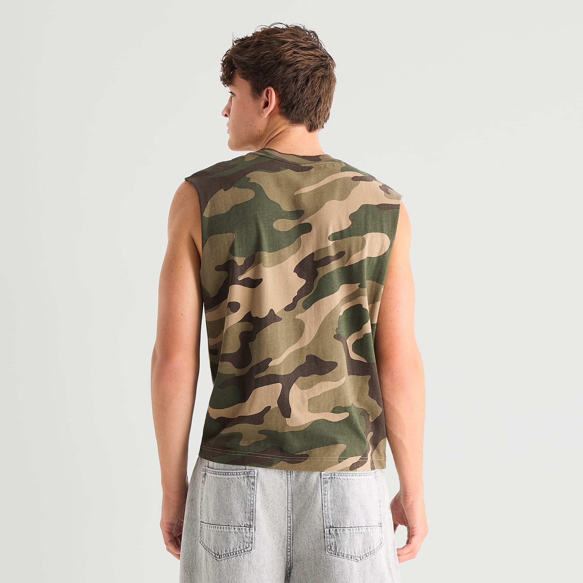 Arizona Mens Crew Neck Sleeveless Muscle T-Shirt