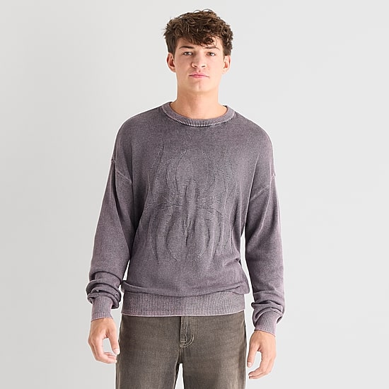 Arizona Mens Crew Neck Long Sleeve Pullover Sweater