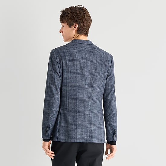 J. Ferrar Ultra Comfort Mens Plaid Slim Fit Sport Coat