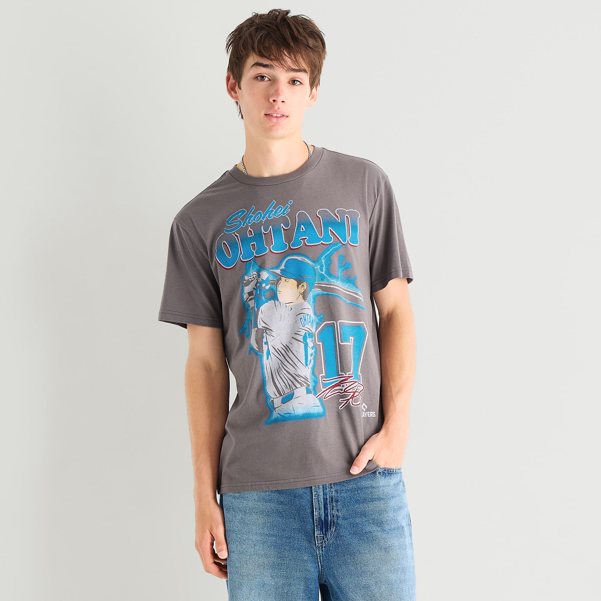 Ohtani Mens Crew Neck Short Sleeve Regular Fit Graphic T-Shirt