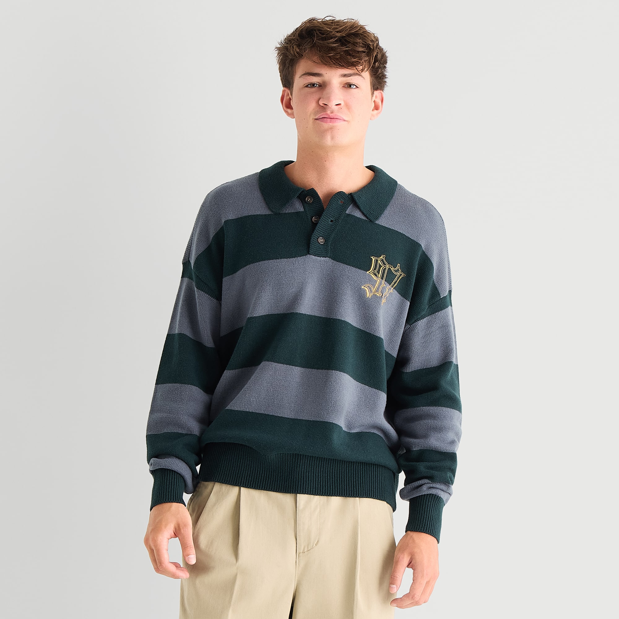 Arizona Mens Long Sleeve Polo Sweater
