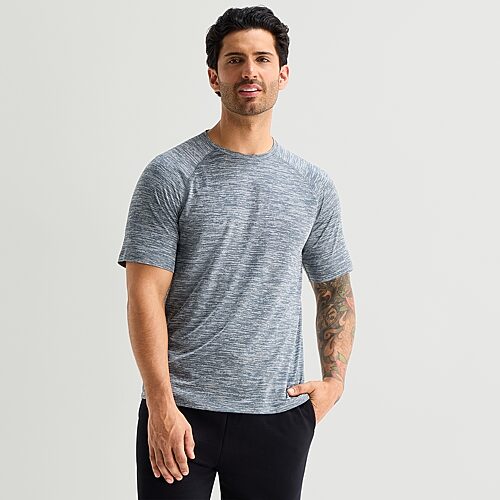 Xersion Everair Mens Crew Neck Short Sleeve Quick Dry Active T-shirt In Gray