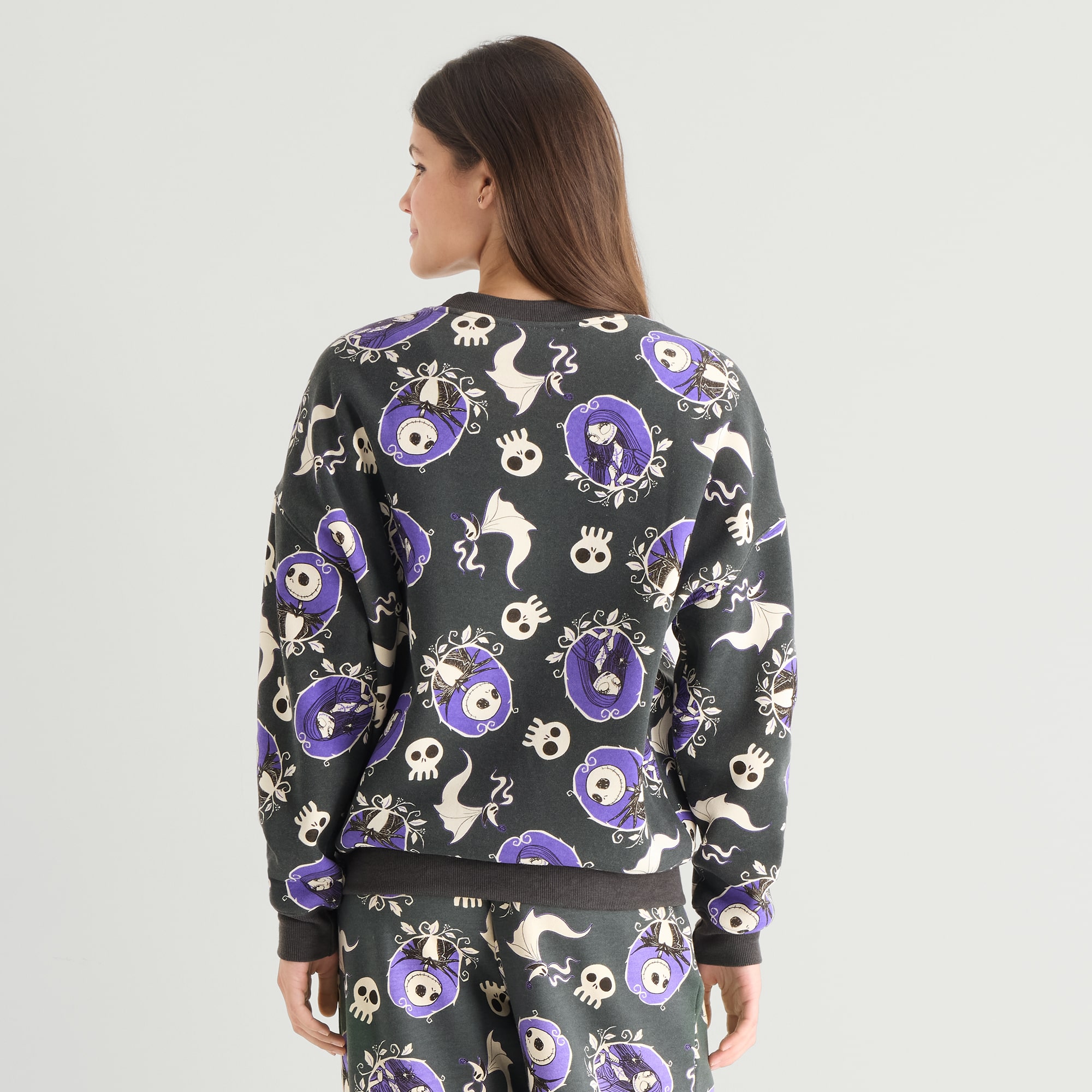 Jack Sally Zero Pattern Womens Juniors Crew Neck Long Sleeve Sweatshirt