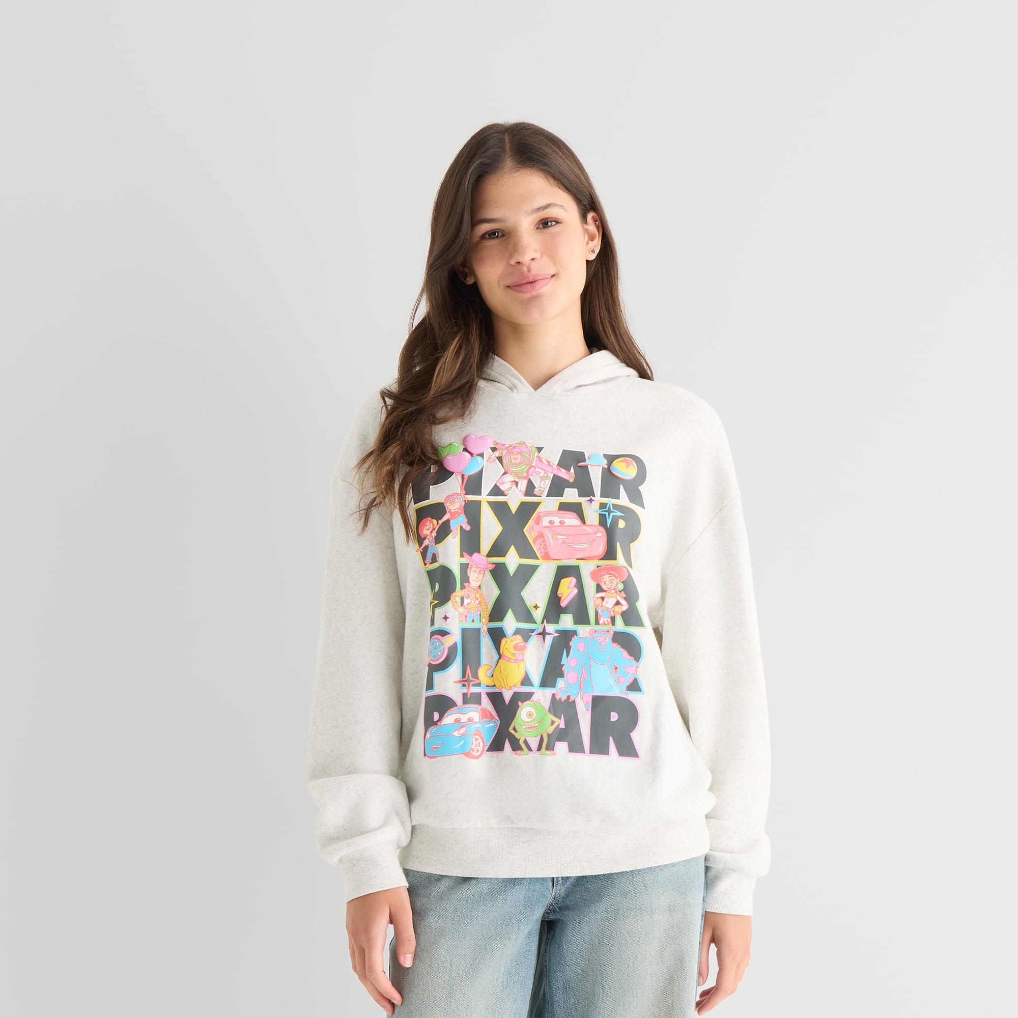 Pixar Hoodie Womens Juniors Long Sleeve Cars Toy Story Fleece