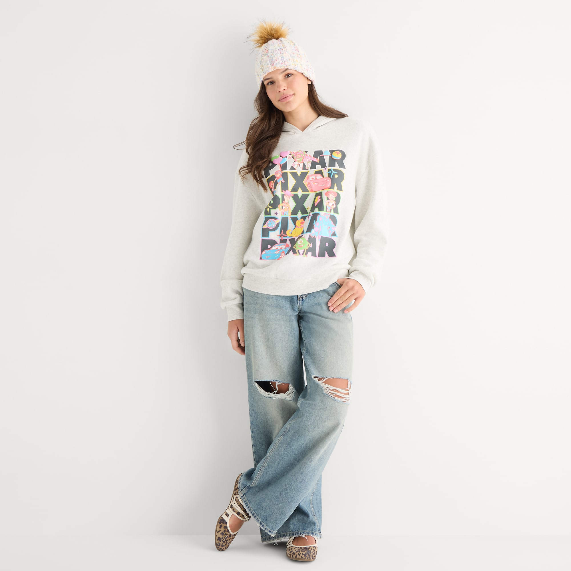 Pixar Hoodie Womens Juniors Long Sleeve Cars Toy Story Fleece