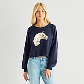 Arizona Juniors Womens Crew Neck Long Sleeve Pullover Sweater