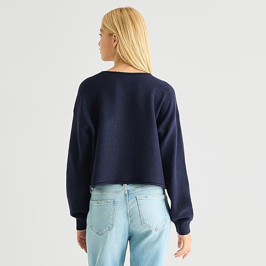 Arizona Juniors Womens Crew Neck Long Sleeve Pullover Sweater