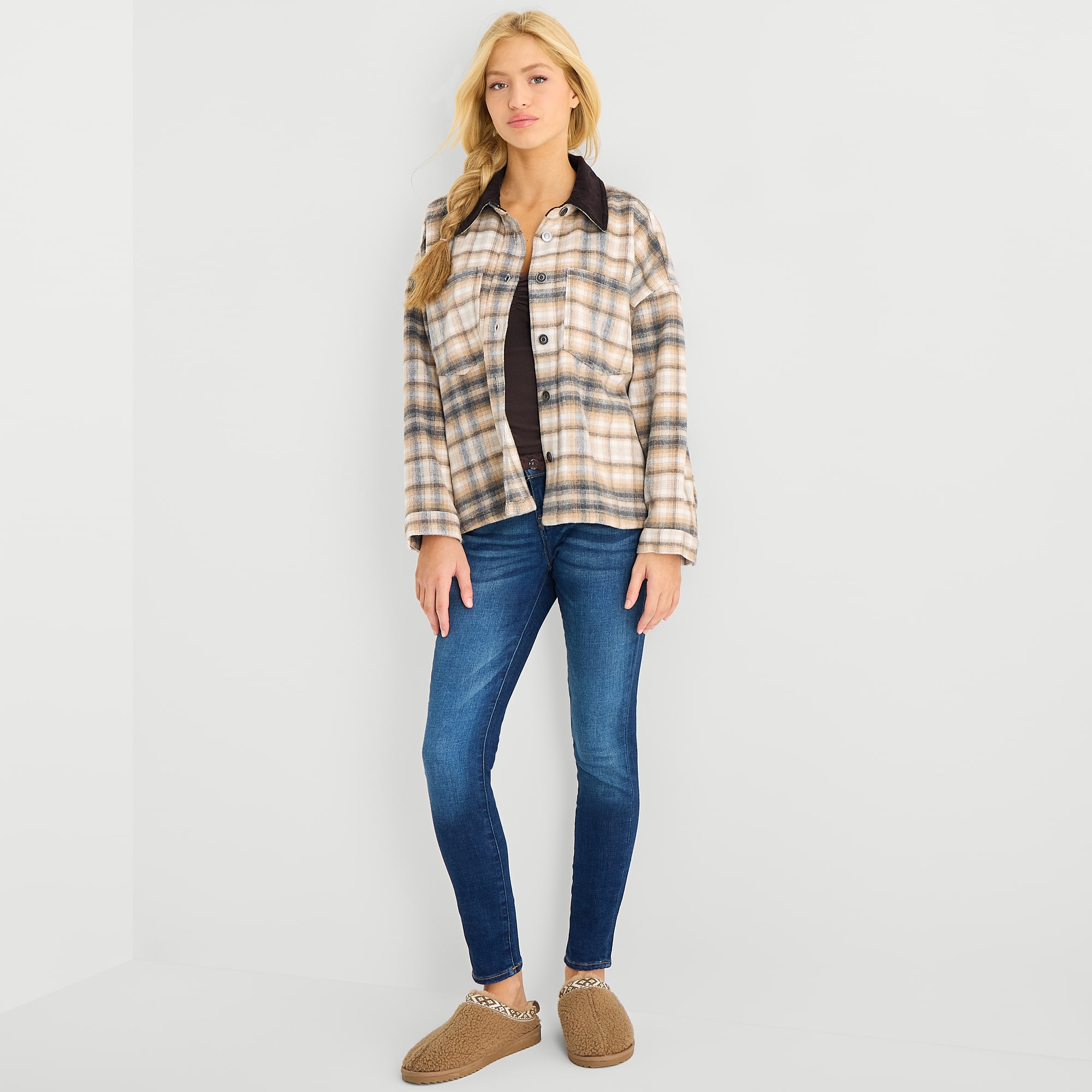 Arizona Womens Juniors Midweight Shirt Jacket