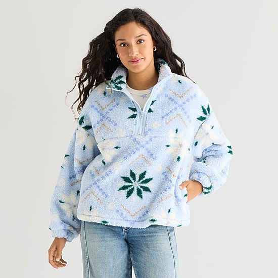 Arizona Womens Juniors Turtleneck Long Sleeve Sweatshirt