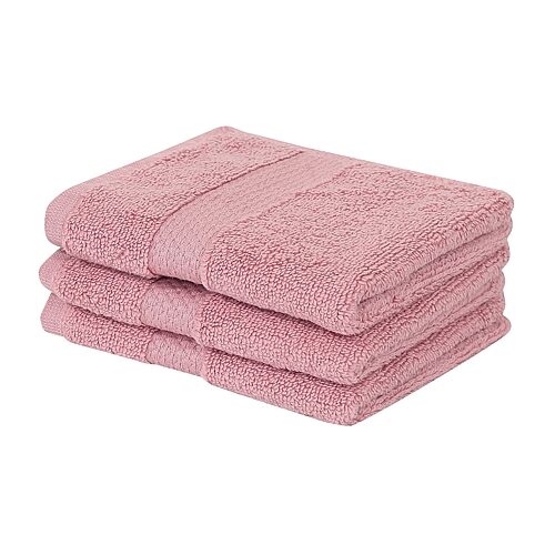 Better Trends Splash 100% Cotton 3-pc Washcloth Set In Pink