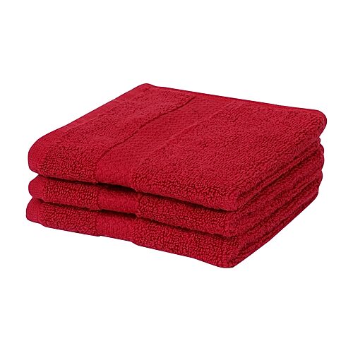 Better Trends Splash 100% Cotton 3-pc Washcloth Set In Red