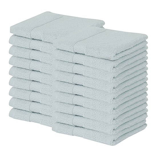 Better Trends Splash 100% Cotton 18-pc Washcloth Set, Zero Twist Quick Dry Solid Bathroom Towel