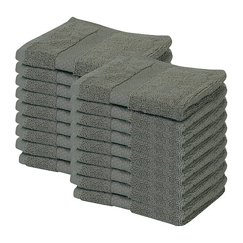 Better Trends Splash 100% Cotton 18-pc Washcloth Set In Gray