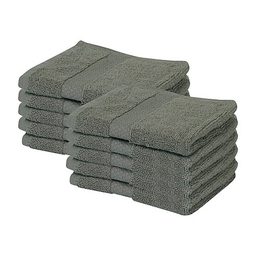 Better Trends Splash 100% Cotton 10-pc Washcloth Set In Gray