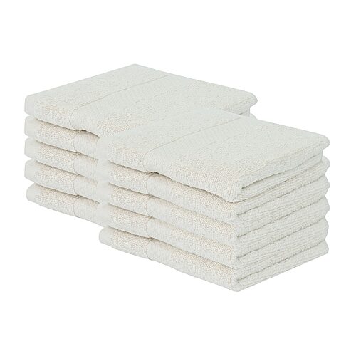 Better Trends Splash 100% Cotton 10-pc Washcloth Set In White