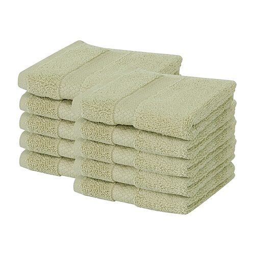 Better Trends Splash 100% Cotton 10-pc Washcloth Set In Green