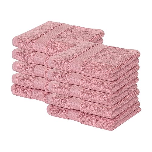 Better Trends Splash 100% Cotton 10-pc Washcloth Set In Pink