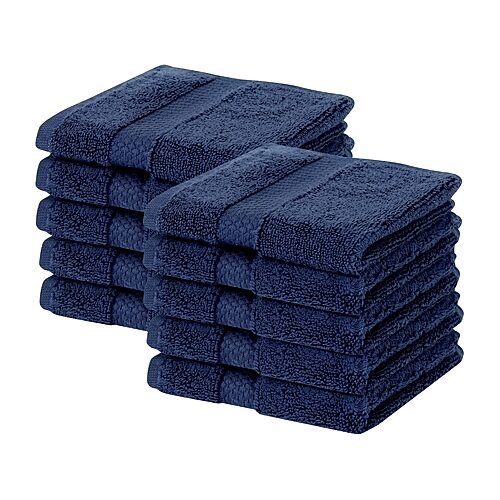 Better Trends Splash 100% Cotton 10-pc Washcloth Set In Blue