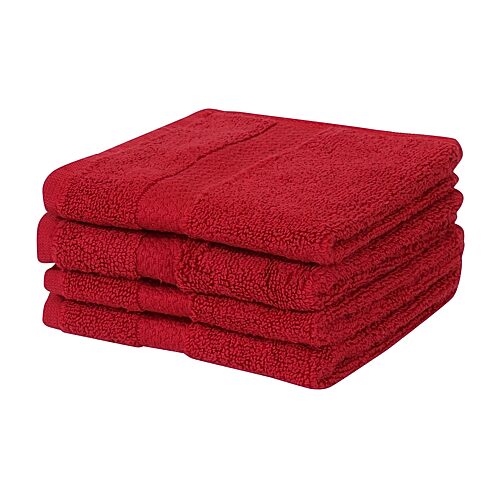 Better Trends Splash 100% Cotton 4-pc Washcloth Set In Red