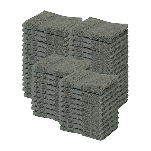 Better Trends Splash 100% Cotton 50-pc Washcloth Set In Gray