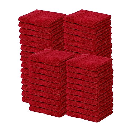 Better Trends Splash 100% Cotton 50-pc Washcloth Set In Red
