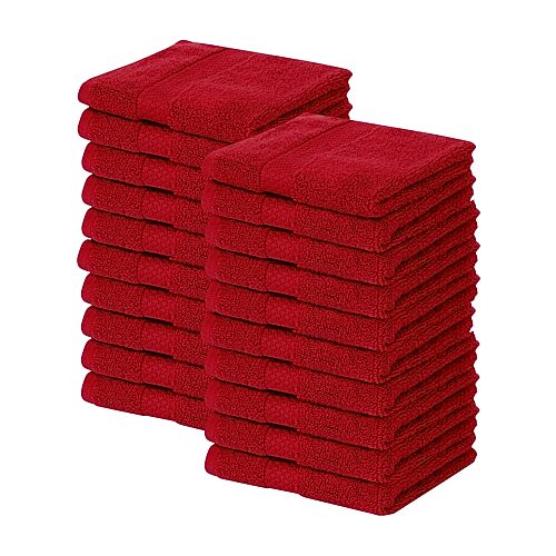 Better Trends Splash 100% Cotton 20-pc Washcloth Set In Red