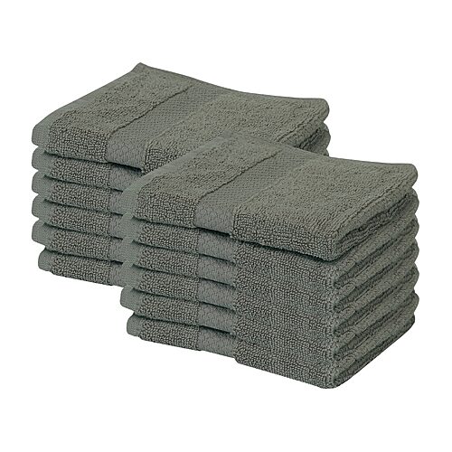 Better Trends Splash 100% Cotton 12-pc Washcloth Set In Gray