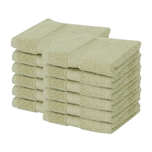 Better Trends Splash 100% Cotton 12-pc Washcloth Set In Green
