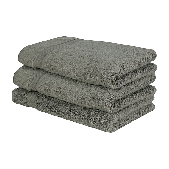 Better Trends Splash 100% Cotton 3-pc Hand Towel Set, Zero Twist Quick Dry Solid Bathroom Towel