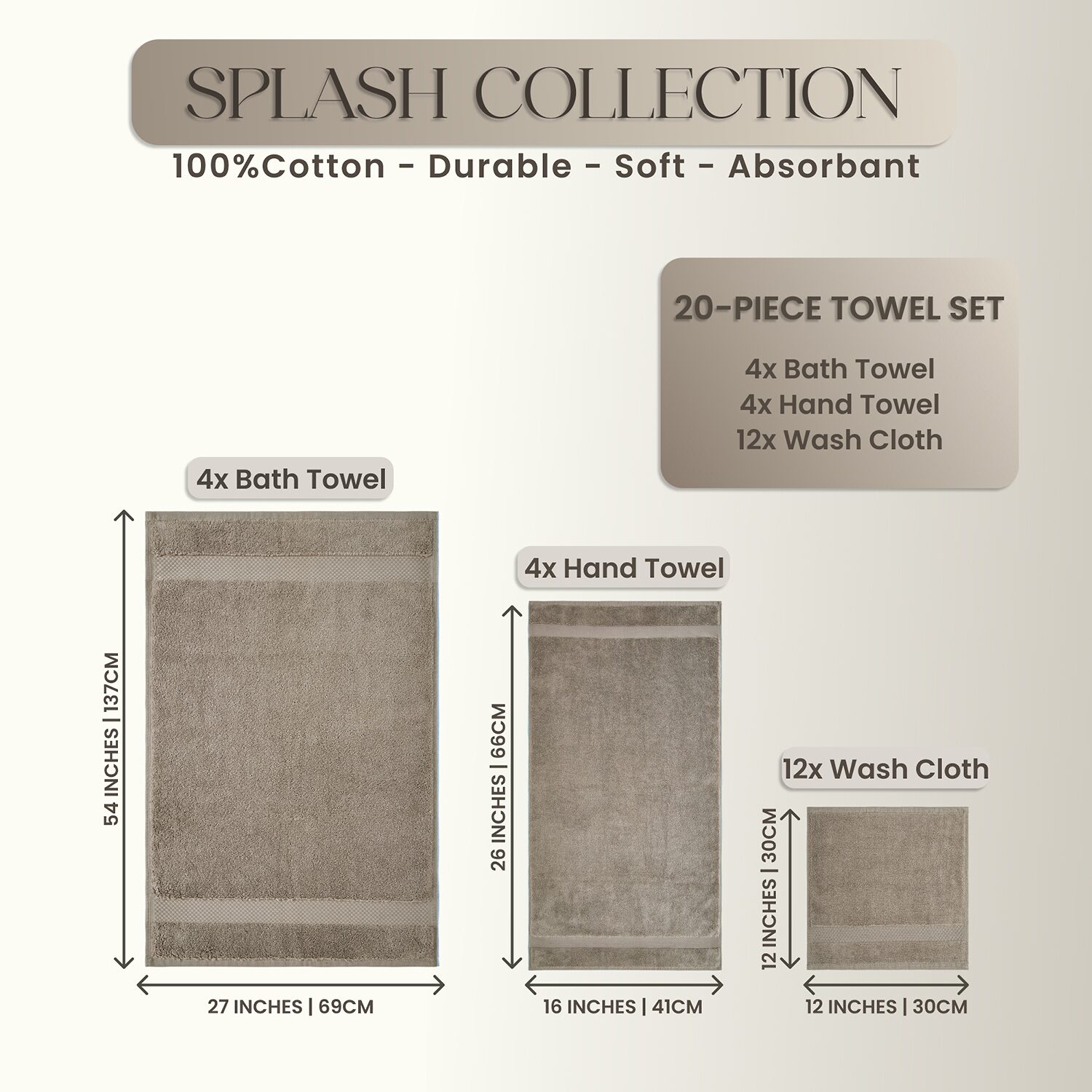 Better Trends Splash Collection -pc. Washcloth