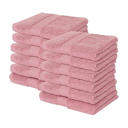 Better Trends Splash 100% Cotton 12-pc Washcloth Set In Pink