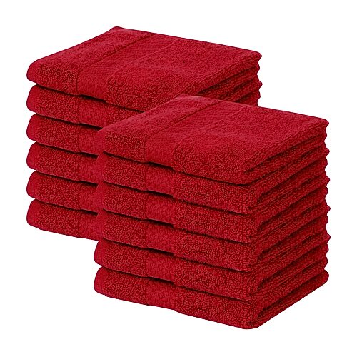 Better Trends Splash 100% Cotton 12-pc Washcloth Set In Red
