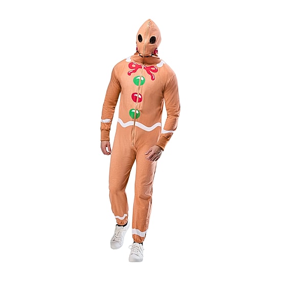 Unisex Adult Gingerbread Hooded Zipster Costume