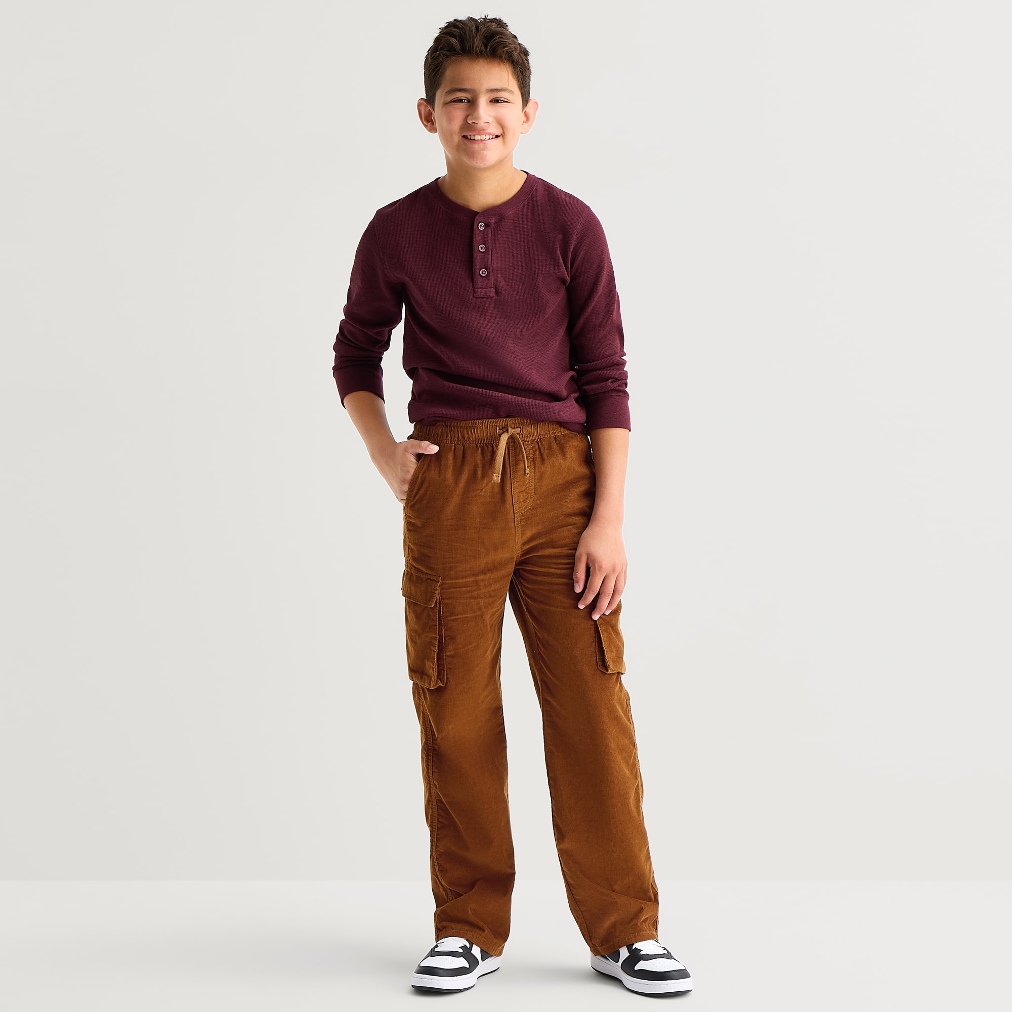Thereabouts Pull-On Cargo Little & Big Kid Boys Straight Regular Fit Corduroy Pant