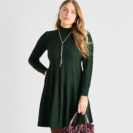 Jessica Howard Womens Long Sleeve Sweater Dress