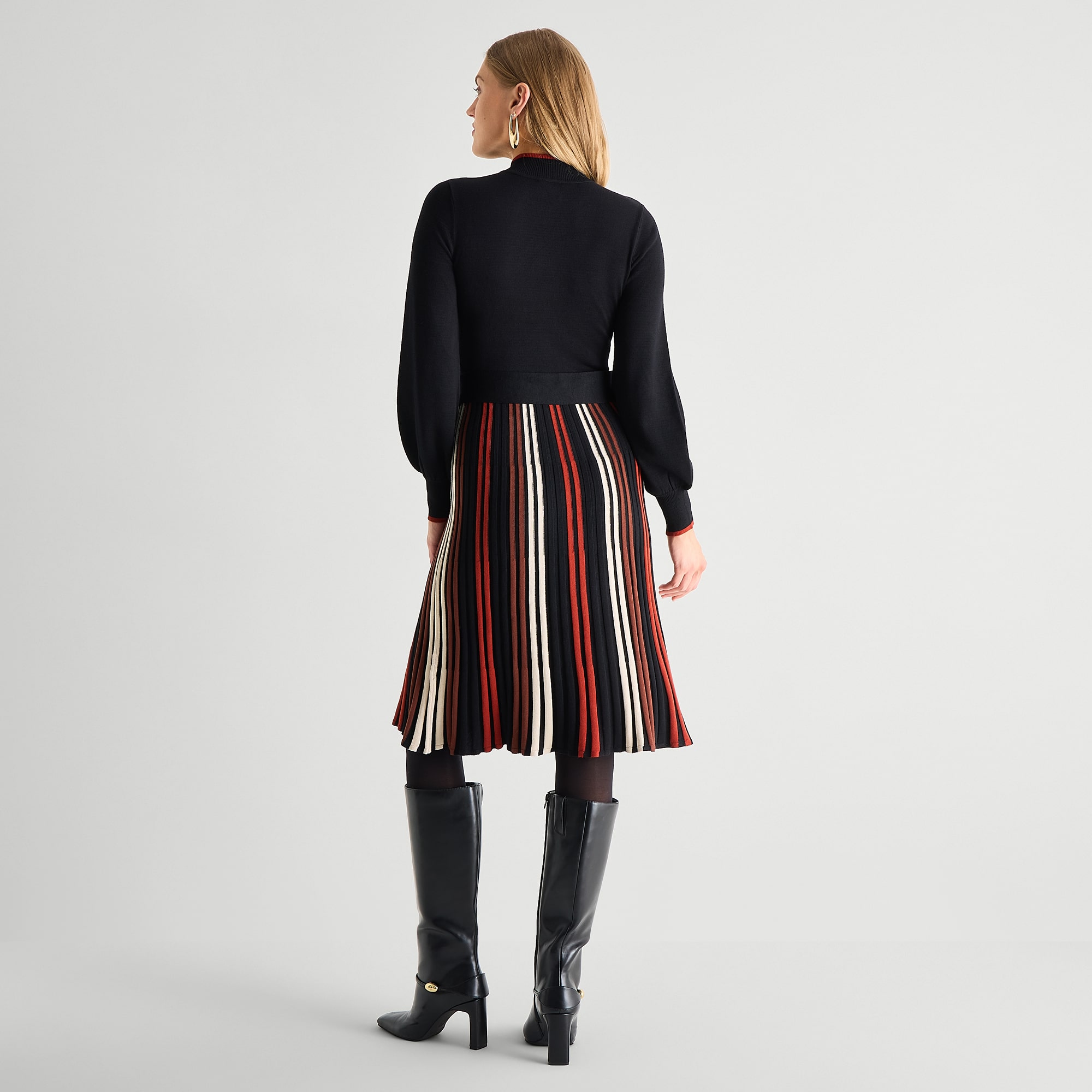 Jessica Howard Womens Long Sleeve Striped Sweater Dress