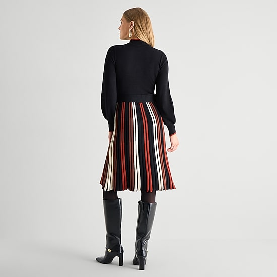 Jessica Howard Womens Long Sleeve Striped Sweater Dress