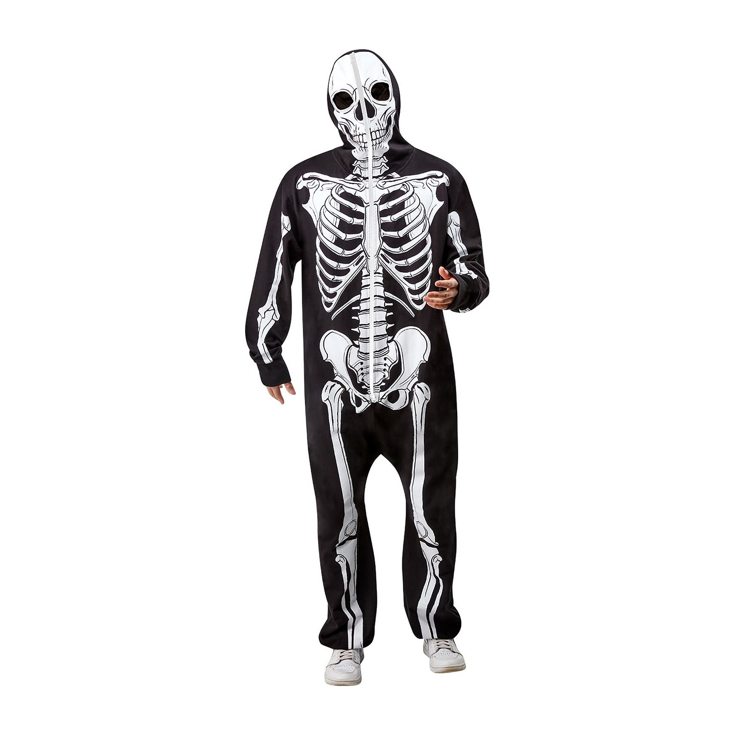 Unisex Adult Skeleton Hooded Zipster Costume