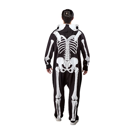 Unisex Adult Skeleton Hooded Zipster Costume