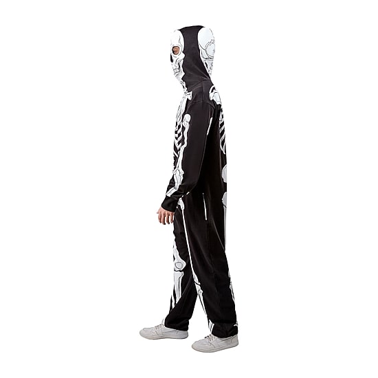 Unisex Adult Skeleton Hooded Zipster Costume