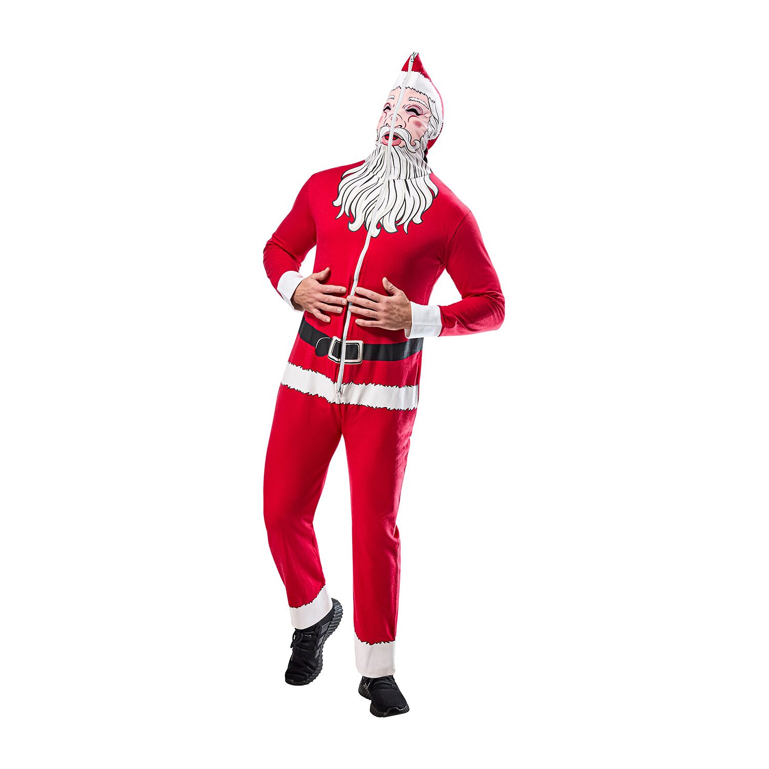 Unisex Adult Santa Hooded Zipster Costume