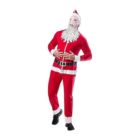 Unisex Adult Santa Hooded Zipster Costume