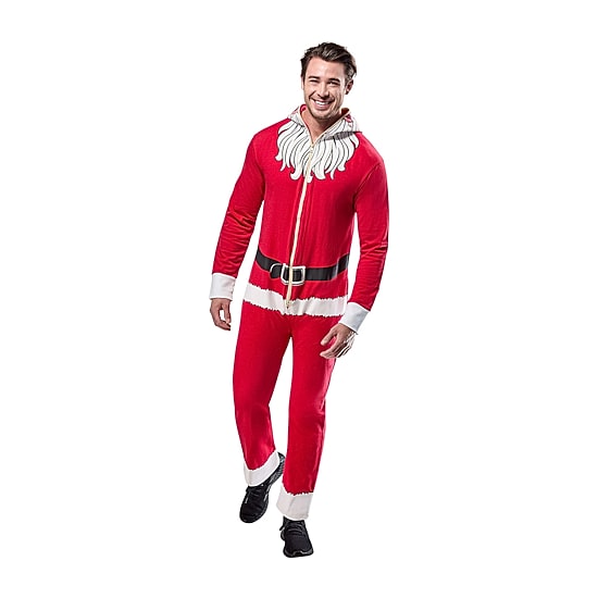 Unisex Adult Santa Hooded Zipster Costume