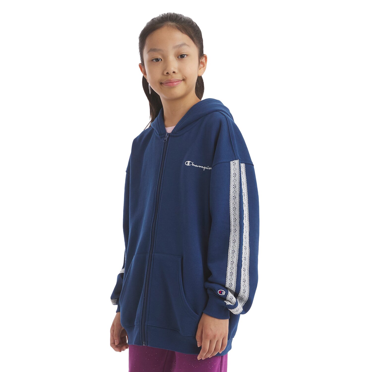 Champion Big Kid Girls Long Sleeve Fleece Zipper Active Hoodie