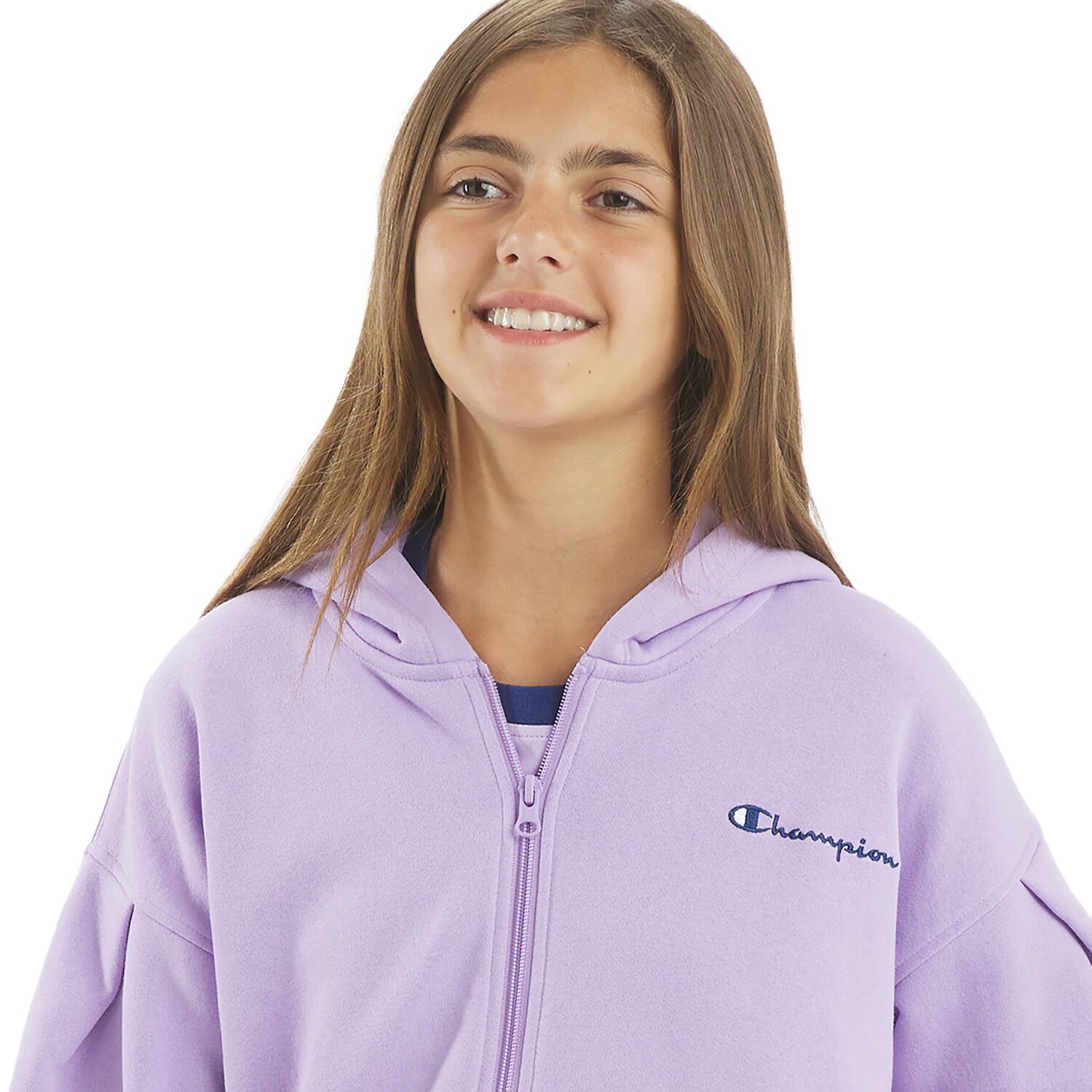 Champion Big Kid Girls Long Sleeve Fleece Zipper Active Hoodie