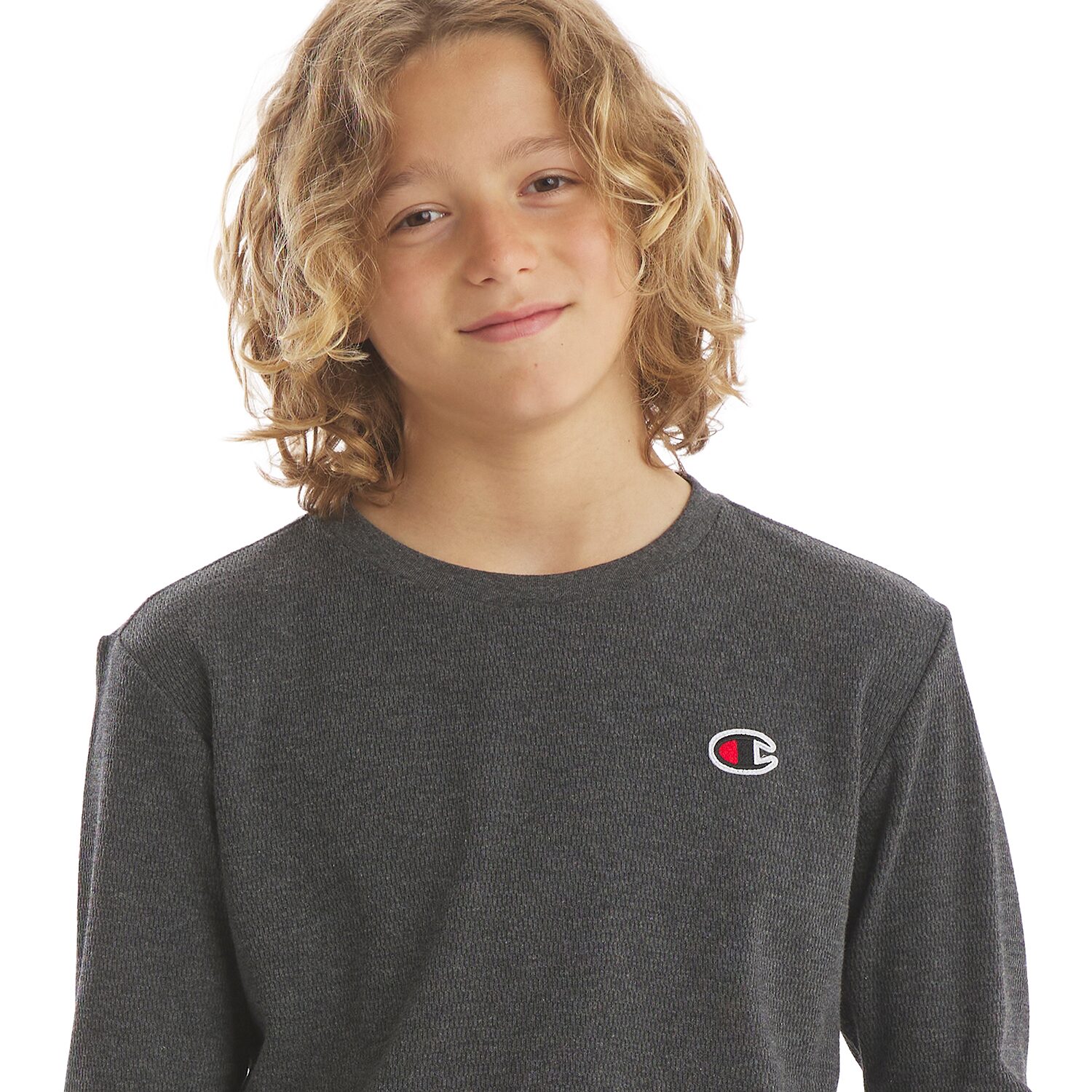 Champion Big Kid Boys Crew Neck Short Sleeve Classic Fit Thermal Top