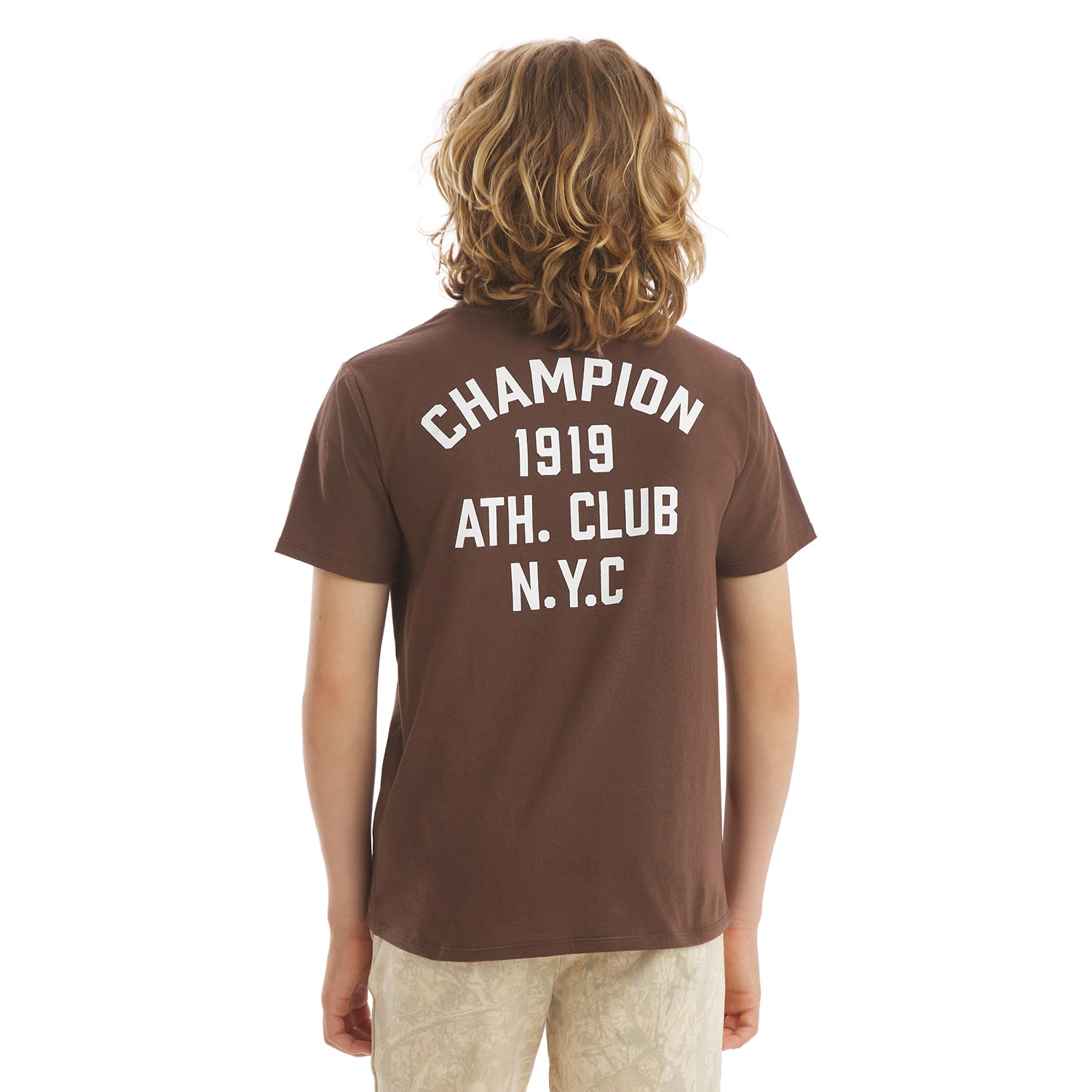 Champion Big Kid Boys Crew Neck Short Sleeve Classic Fit Graphic T-Shirt