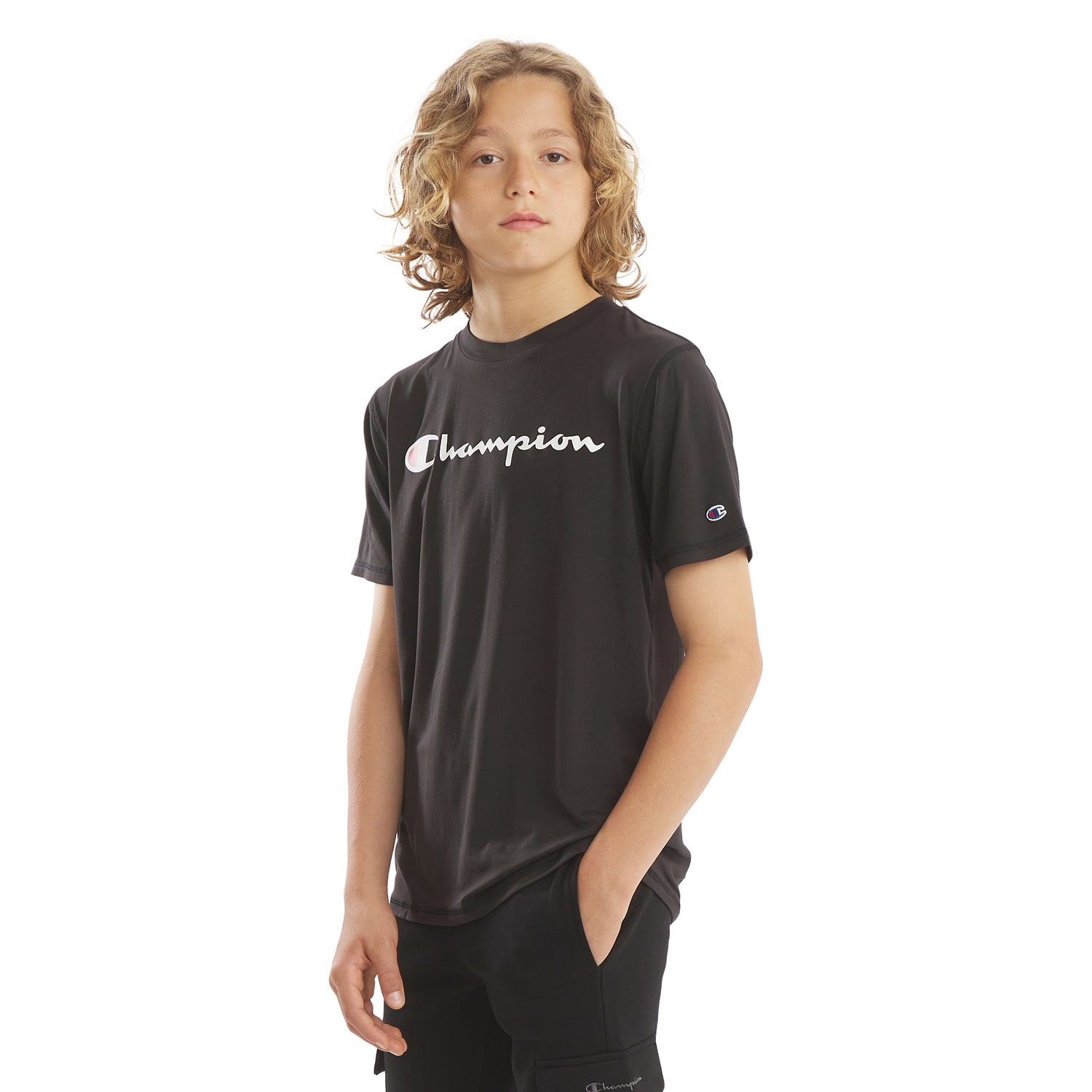 Champion Big Kid Boys Crew Neck Short Sleeve Classic Fit Graphic T-Shirt