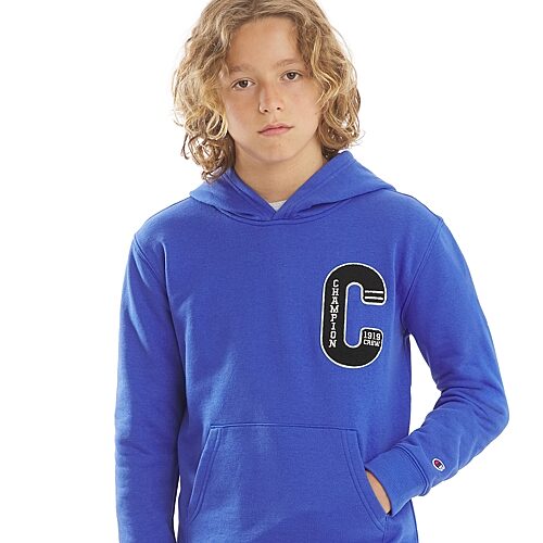 Champion Big Kid Boys Long Sleeve Fleece Active Hoodie In Blue