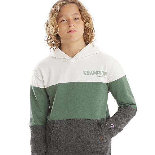 Champion Big Kid Boys Long Sleeve Fleece Active Hoodie In Beige